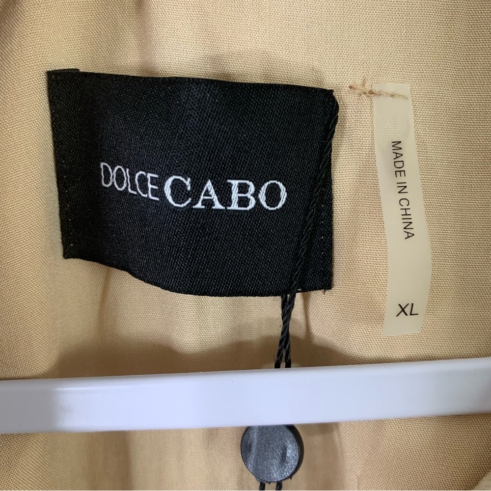 Dolce Cabo Classic Faux Leather Dress with Puff Sleeves camel brown XL NWT - Picture 8 of 11